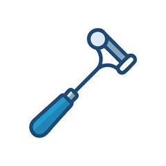 Neurological reflex hammer on a black background studio shot