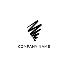 Abstract scribble tornado logo design concept vector.
