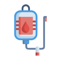 Obraz premium Stylized medical IV drip bag filled with blood sample