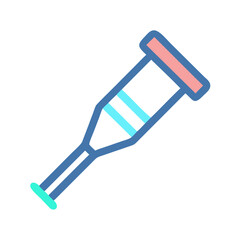 A modern graphic style illustration of a medical crutch