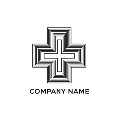 Fototapeta premium Concentric Cross Logo Design for Company Branding.