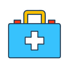 Obraz premium First aid kit icon isolated on black background