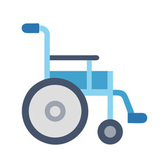 Blue wheelchair on black background accessibility and healthcare illustration