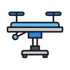 Medical Operating Table Isolated Illustration Flat Design Style