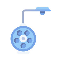 Simple blue operating room light on black background illustration