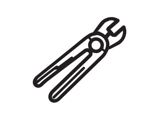 Obraz premium Minimalist bolt cutter drawing in crisp clean vector style