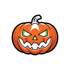 Scary Halloween jack o’lantern pumpkin illustration