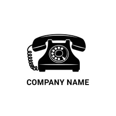 Vintage Rotary Telephone Logo Design.