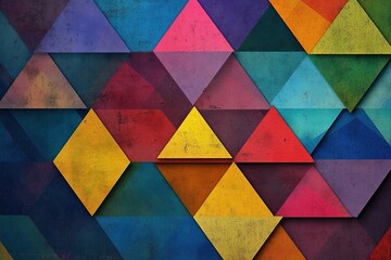 layered geometric triangles with vibrant color transitions