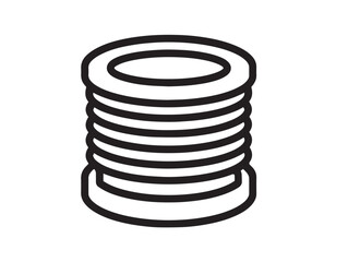 Minimal Cable Gland Symbol in Elegant Technical Vector Artwork