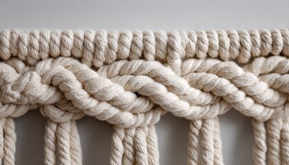 Fototapeta premium Close-Up of Thick Rope Knots for Macrame Decor