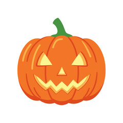 Spooky jack-o'-lantern with a cheerful grin, perfect for Halloween celebrations and festive decor