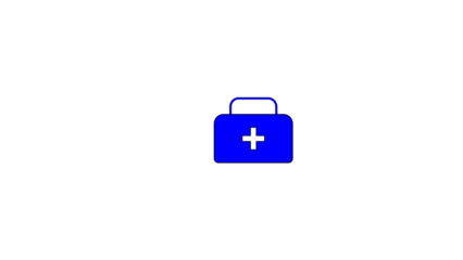 Blue first aid kit symbol with white cross on black background representing emergency medical care
