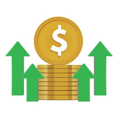 coin,dollar,growth modern flat icon illustration for us currency investment design vector graphic for stock market