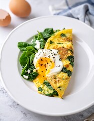 Savory spinach and feta omelet