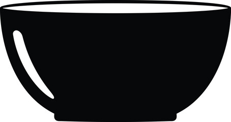 Simple black silhouette of a bowl perfect for various design needs