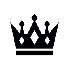 Elegant crown logo with diamond shaped details in decorative style Vector illustration