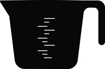 Scalable vector illustration of a measuring cup kitchen tool icon for eps