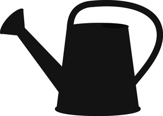Scalable vector illustration of a black watering can icon for gardening and agriculture
