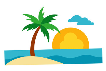 tropical island with palm trees