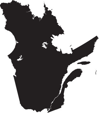 Quebec, Canada Province Map Silhouette High Detail Editable