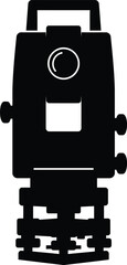 Scalable vector illustration of a surveying theodolite instrument for eps file export