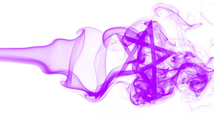 Fototapeta premium Dark purple smoke swirls around an unseen star, creating an eerie and mystical effect. Ideal for horror, fantasy, or abstract design projects