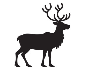 Deer silhouette artwork – vector animal illustration for forest, wildlife, and rustic decorative graphics