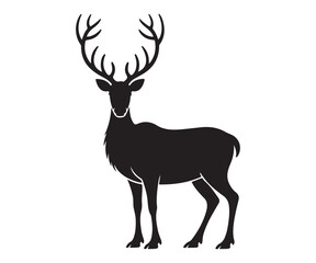 Deer silhouette graphic vector – wild animal illustration for hunting, forest, and rustic design projects