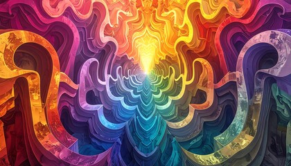 Colorful layered abstract design