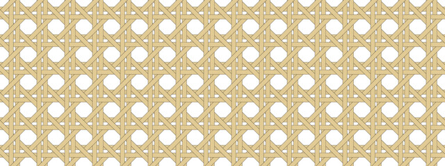 Seamless rattan weave pattern. Natural cane and bamboo texture in wicker lattice style. 