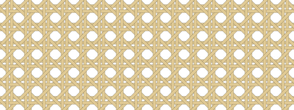 Seamless rattan weave pattern. Natural cane and bamboo texture in wicker lattice style. 