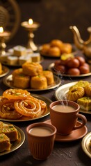 Fototapeta premium Golden Hour Sweets & Chai