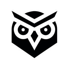 Obraz premium Owl face design featuring bold geometric inspired ornamental eye elements Vector illustration