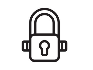 Safety Circuit Breaker Lock Symbol in Elegant Minimal Vector Illustration