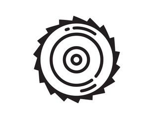 Circular Saw Tool Icon in Clean Minimal Elegant Vector Line Artwork