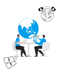 global business network with global concept