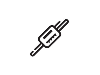 Minimalist Circuit Tester Icon in Stylish Modern Elegant Line Art