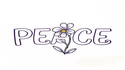 Peace with a Daisy Illustration of Peaceful Harmony and Floral Beauty