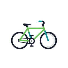 Obraz premium Illustration of a green bicycle with black tires and seat, isolated on transparent background