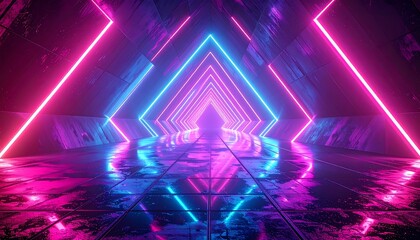 Neon tunnel with vibrant colors (3)
