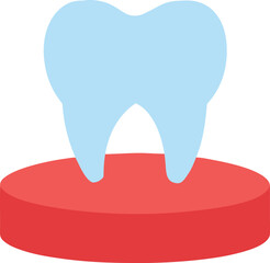  A healthy tooth on a  gum base in clay-style, symbolizing ideal dental health.
