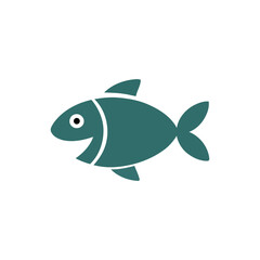 cartoon fish with big smile and white eye. vector illustration of fish