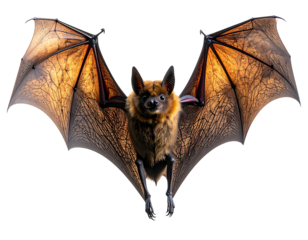  Flying Bat with Outstretched Wings and Red Eyes, Halloween Icon, isolated PNG