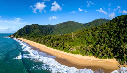 Scenic beach and jungle panorama