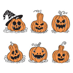 Halloween Pumpkin Set, Cool Halloween, Retro Halloween Design