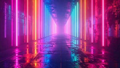 Neon tunnel with vibrant colors (8)