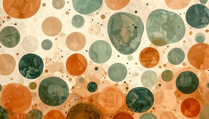 Abstract circles in muted tones.  A blend of colors
