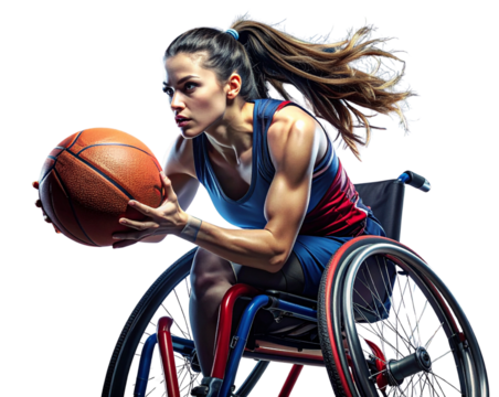 Inclusive Sports, Wheelchair Basketball Player Illustration