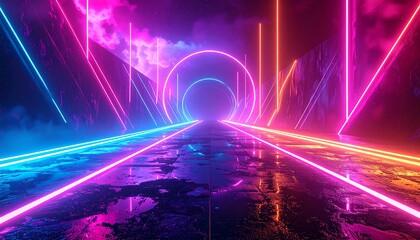 Neon tunnel with vibrant colors (17)